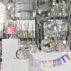 Sugrör med Discokulor Silver