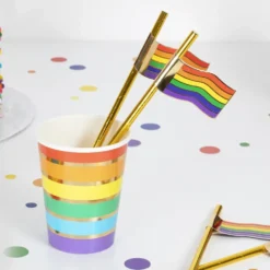 Sugrör Prideflagga Guld