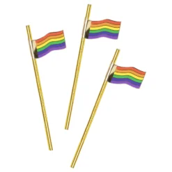 Sugrör Prideflagga Guld