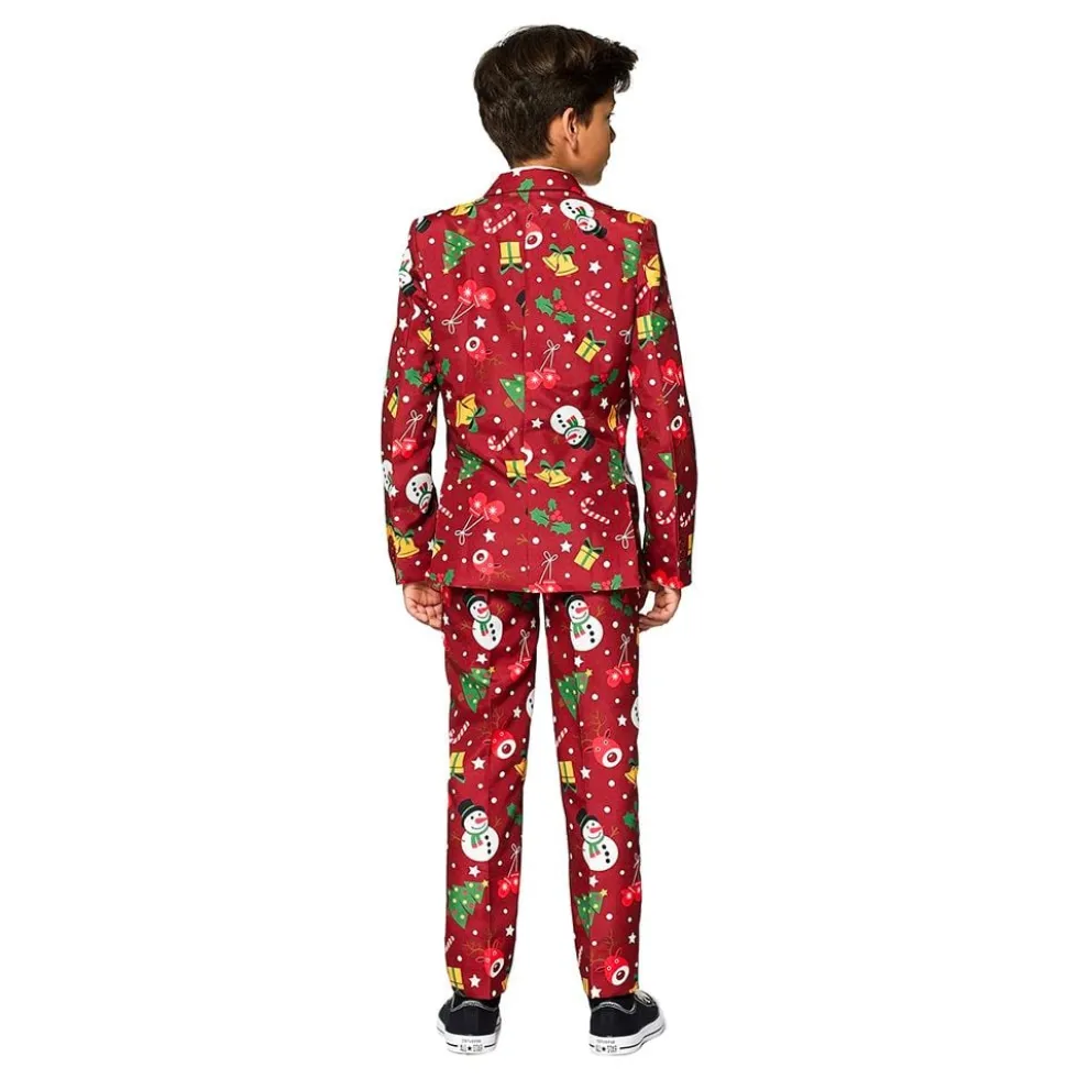 Suitmeister Boys Christmas Red Icons Light Up Kostym