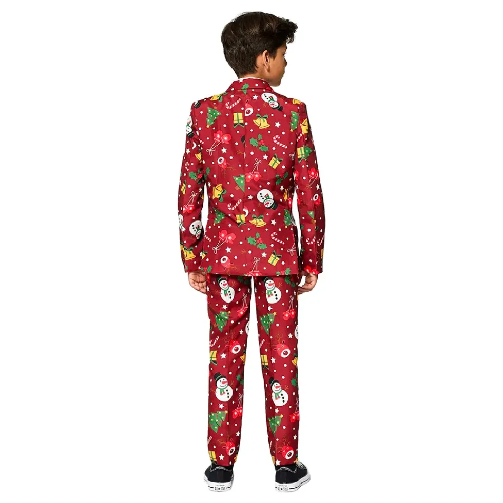 Suitmeister Boys Christmas Red Icons Light Up Kostym