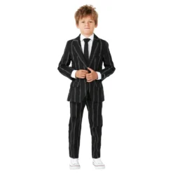 Suitmeister Boys Glow Pinstripe Svart Kostym