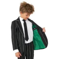 Suitmeister Boys Glow Pinstripe Svart Kostym