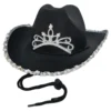 Svart Cowboyhatt med Tiara