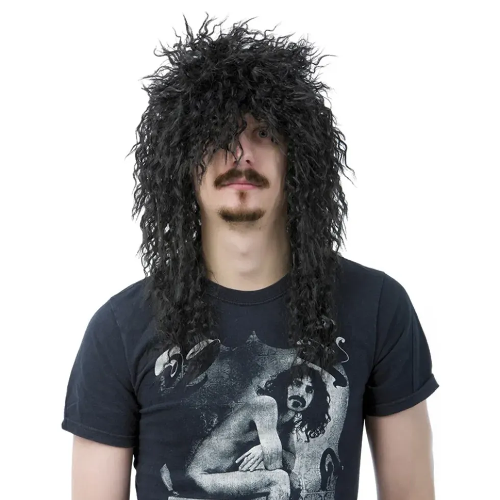Svart Heavy Metal Peruk