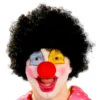 Svart Lockig Clown Peruk