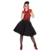 Svart/Röd Rockabilly Klänning Maskeraddräkt