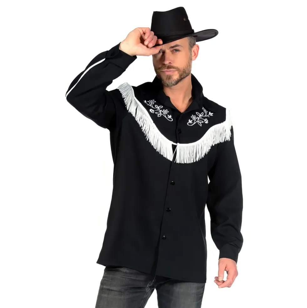 Svart Western Skjorta Deluxe Herr