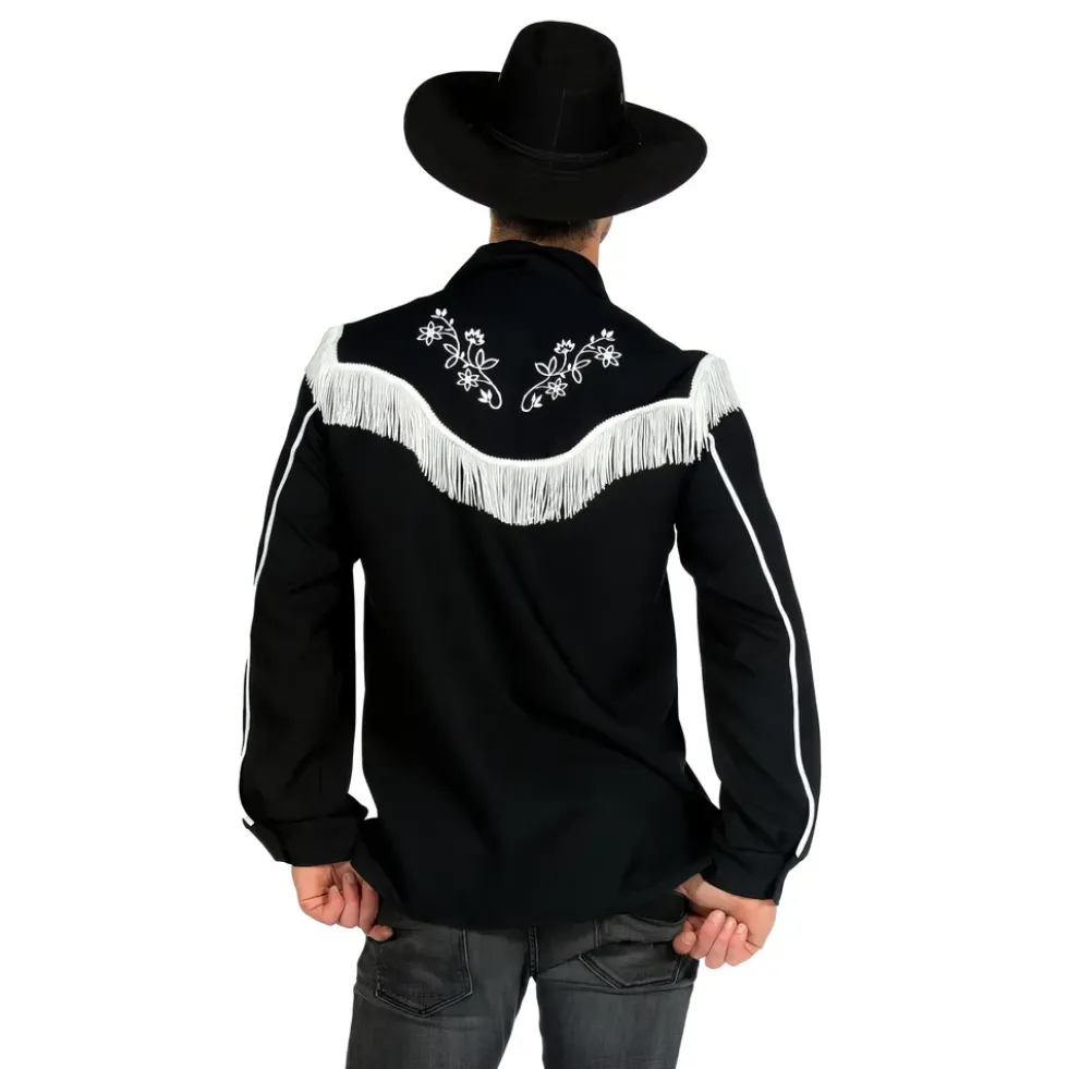 Svart Western Skjorta Deluxe Herr
