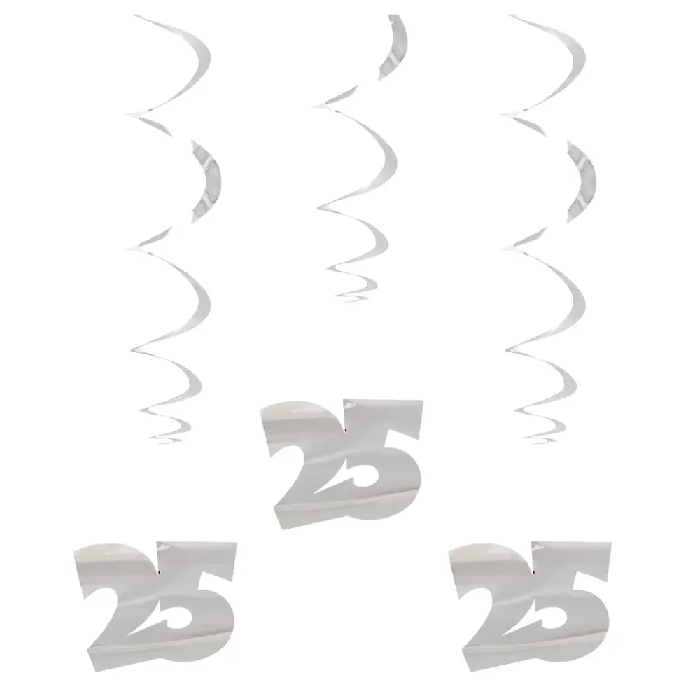Swirls 25 Silver Hängande Dekoration