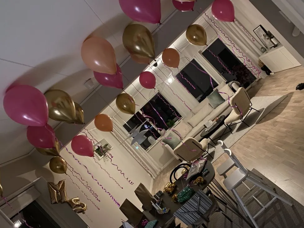 Takballonger Rosa/Guld