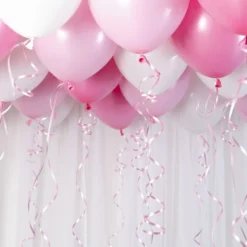 Takballonger Rosa/Vit