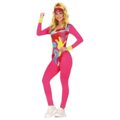 80-tals Aerobics Rosa Maskeraddräkt