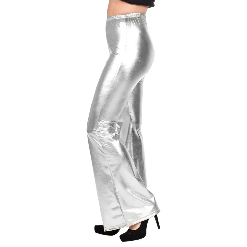70-tals Byxor Dam Silver Metallic