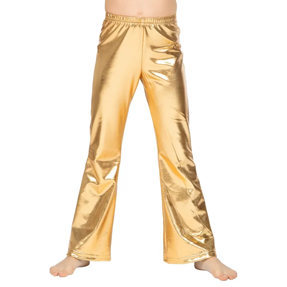 70-tals Byxor för Barn Guld Metallic