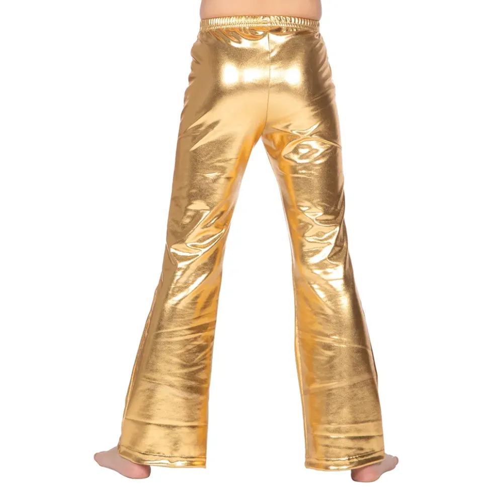 70-tals Byxor för Barn Guld Metallic