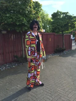 70-tals Dandy Svart Perukset med Mustasch