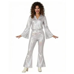 70-tals Disco Dam Silver Maskeraddräkt