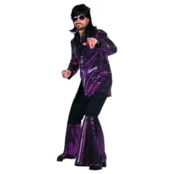 70-tals Disco Kostym Lila Maskeraddräkt Deluxe