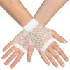 80-tals Fingerlösa Näthandskar Korta Vita