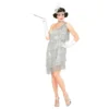 20-tals Flapper Klänning Silver Maskeraddräkt