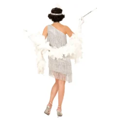 20-tals Flapper Klänning Silver Maskeraddräkt