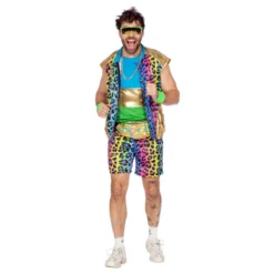 80-tals Neon Leopard Herr Maskeraddräkt