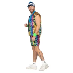 80-tals Neon Leopard Herr Maskeraddräkt