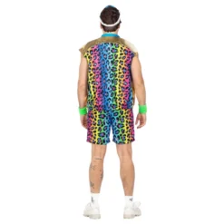 80-tals Neon Leopard Herr Maskeraddräkt