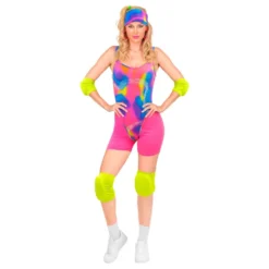 80-tals Neon Roller Girl Maskeraddräkt