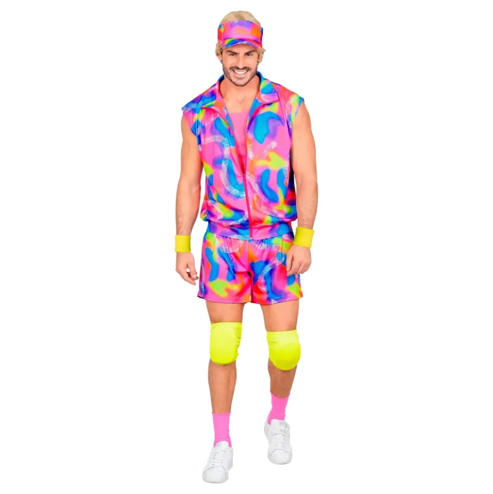 80-tals Neon Roller Guy Maskeraddräkt