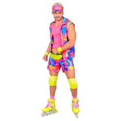 80-tals Neon Roller Guy Maskeraddräkt