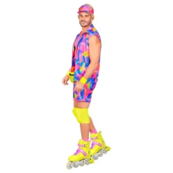 80-tals Neon Roller Guy Maskeraddräkt