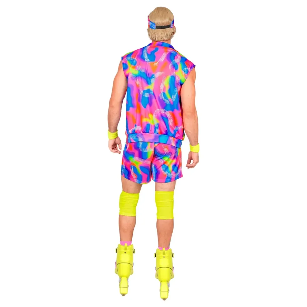 80-tals Neon Roller Guy Maskeraddräkt