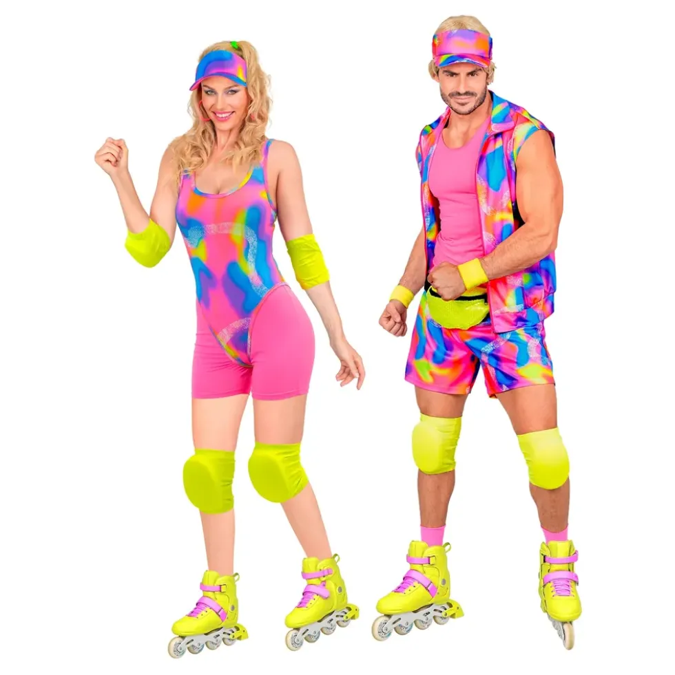 80-tals Neon Roller Guy Maskeraddräkt