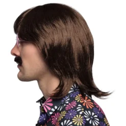 70-tals Peruk med Mustasch