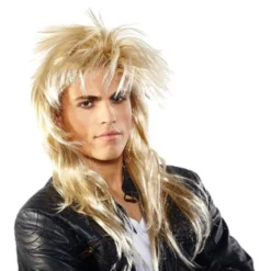 80-tals Rockare Blond Peruk