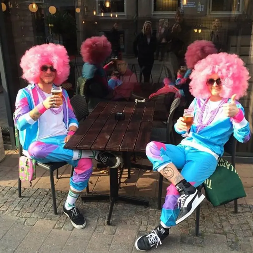 80-tals Träningsoverall Ljusblå Maskeraddräkt