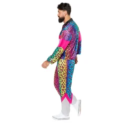 80-tals Träningsoverall Neon Leopard Maskeraddräkt