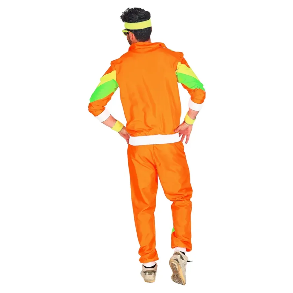 80-tals Träningsoverall Orange/Grön/Gul Maskeraddräkt