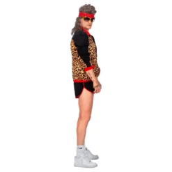 80-tals Träningsset Leopard Herr Maskeraddräkt