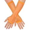 80-tals UV Fingerlösa Näthandskar Långa Neonorange