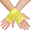 80-tals UV Fingerlösa Näthandskar Korta Neongula