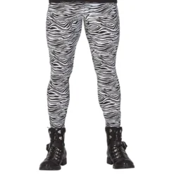 80-tals Zebramönstrade Leggings Herr