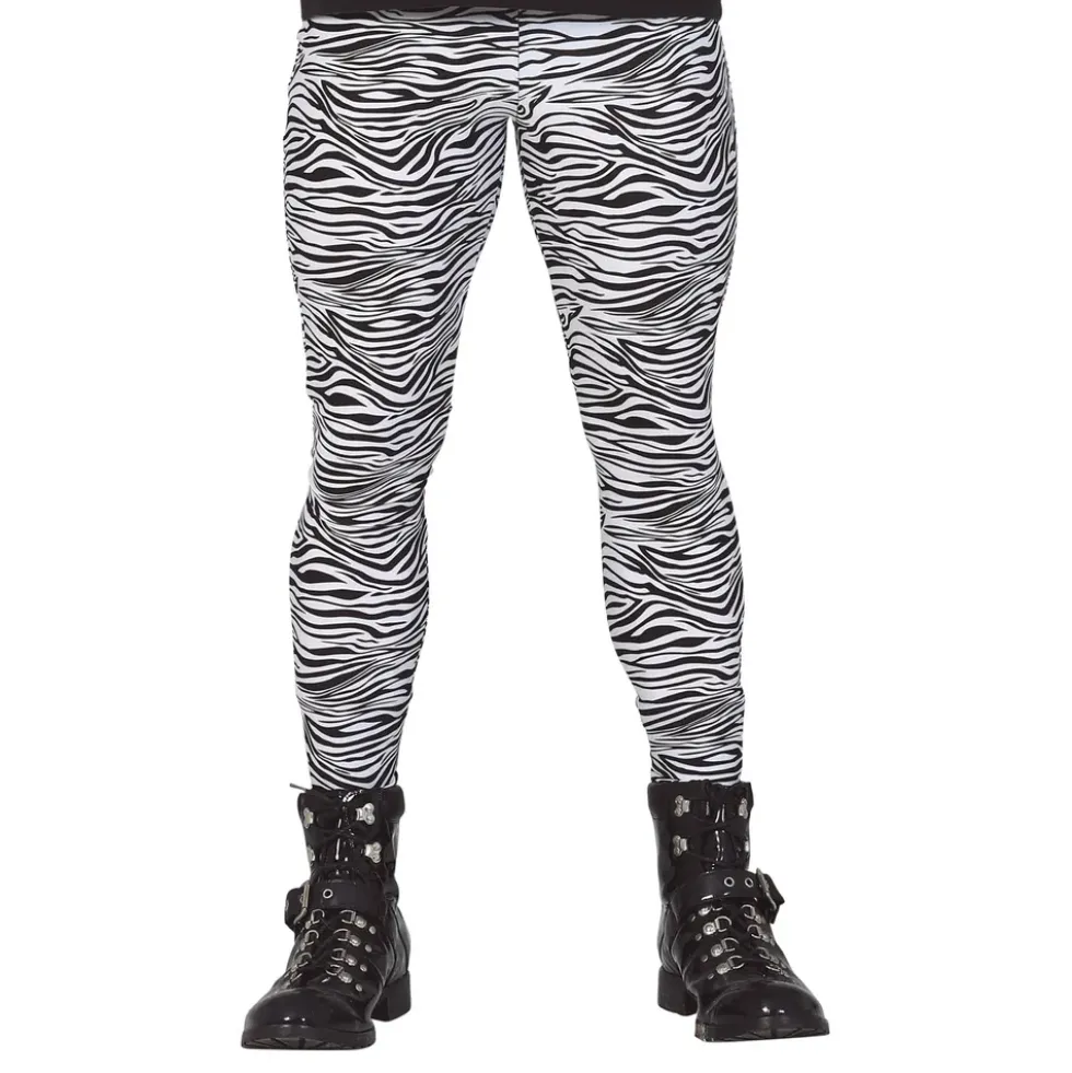 80-tals Zebramönstrade Leggings Herr