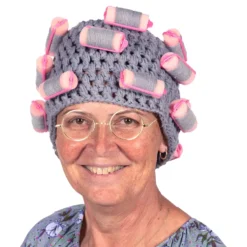 Tant Hatt med Hårrullar