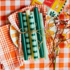 Textilduk Bistro Orange/Vit