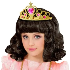 Tiara Guld med Rosa Stenar