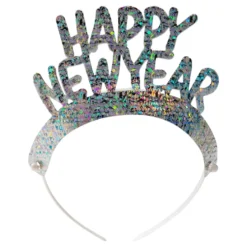 Tiaror Happy New Year Holografiska Silver