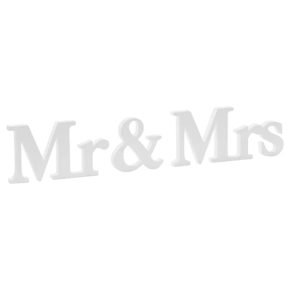 Träbokstäver Vita Mr & Mrs